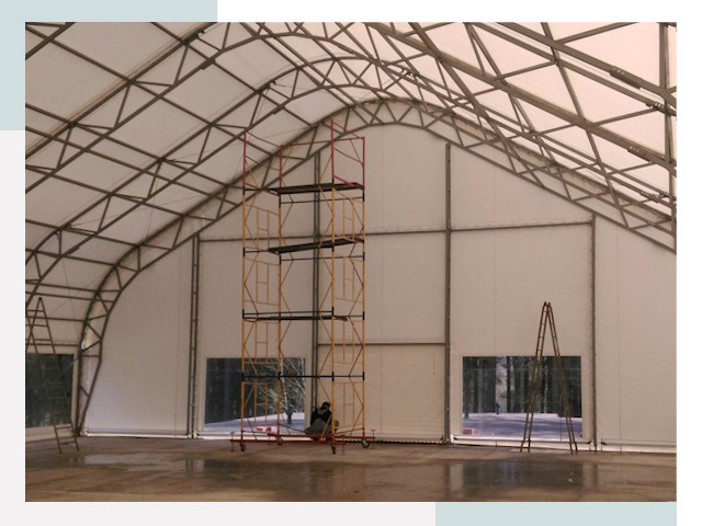 Шатровые ангары в Санкте-Петербурге