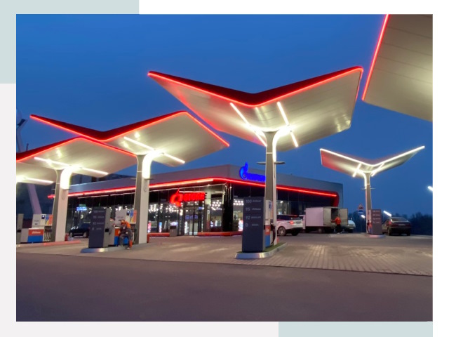Навесы для АЗС в Санкте-Петербурге